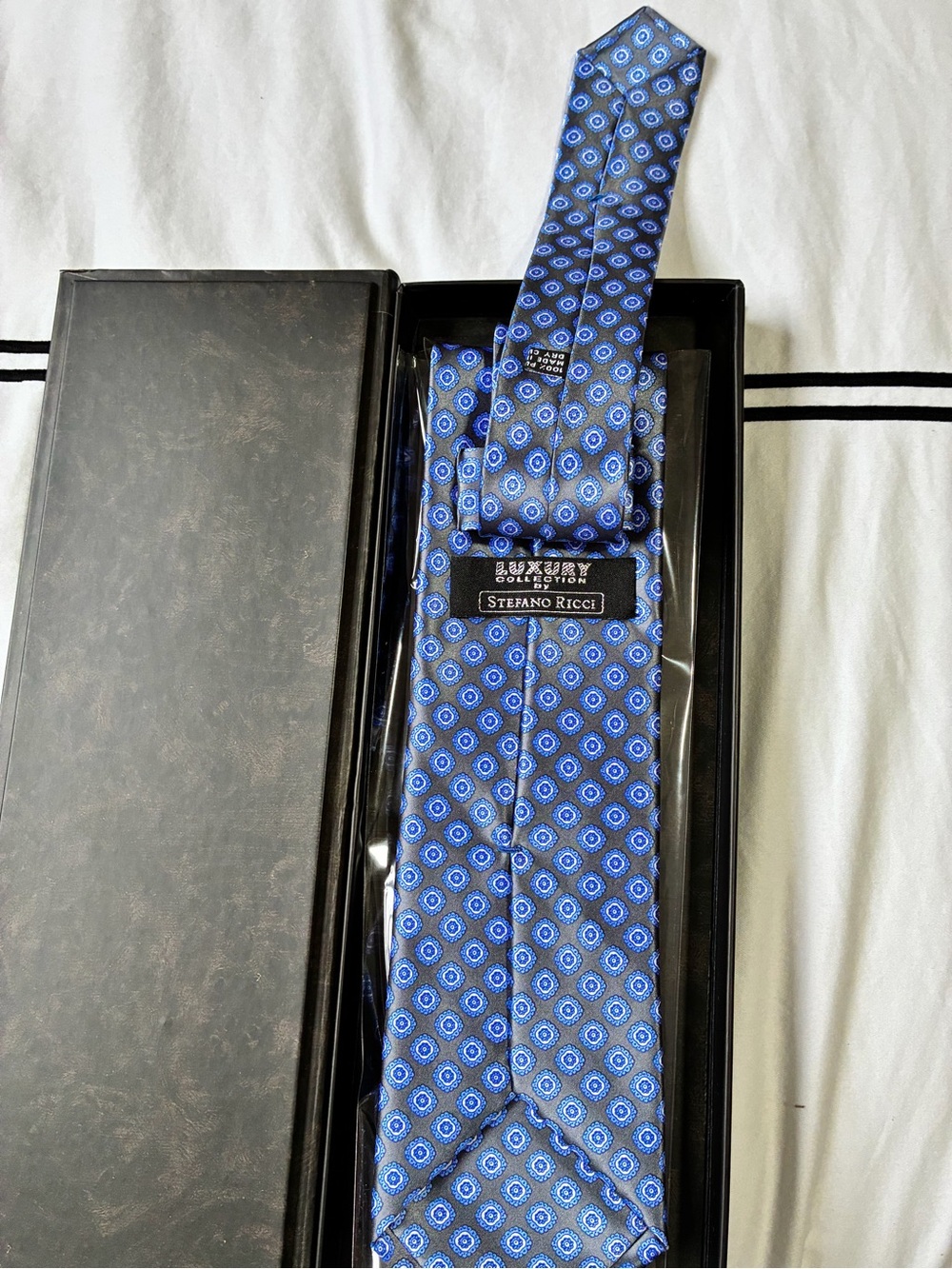 Stefano Ricci Blue Medallion Silk Tie
